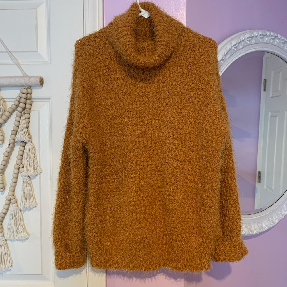 Oversized Orange fuzzy sweater- size small
